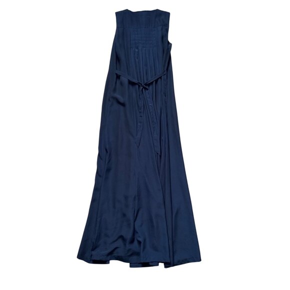 ASOS Maternity Navy Pleated Maxi Dress Size S 100% Polyester Sleeveless - Picture 2 of 5